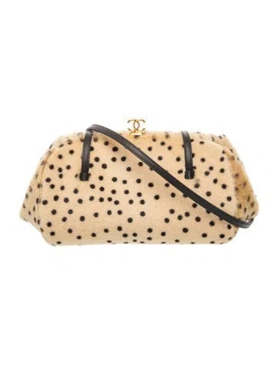 Pre-owned Chanel 2026 Pony Hair Clutch W/ Strap W/tags In Neutrals