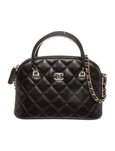 Pre-owned Chanel 2026 Quilted Lambskin Clutch W/ Chain In Black