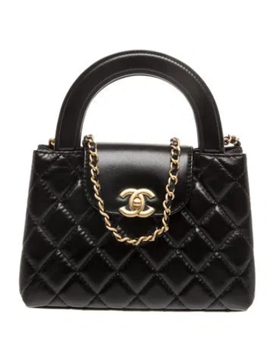 Pre-owned Chanel 2026 Quilted Mini Kelly Nano Shopper In Black