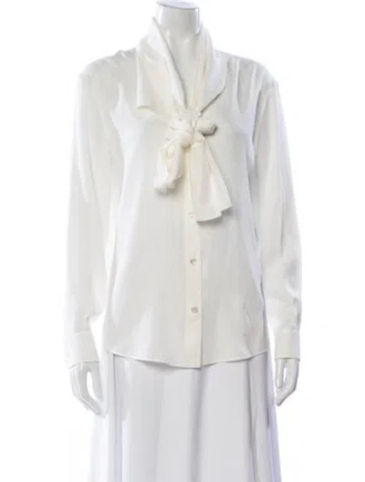 Pre-owned Chanel 2026 Silk Blouse In White