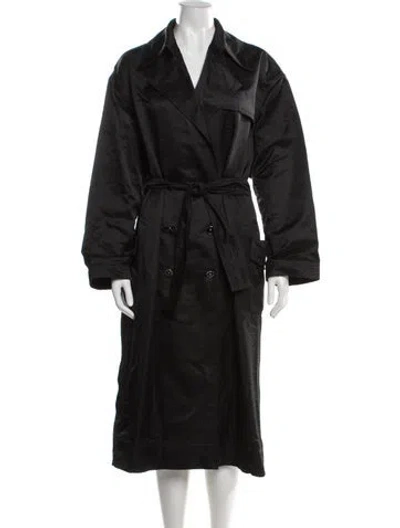 Pre-owned Chanel 2026 Silk Trench Coat W/ Tags In Black