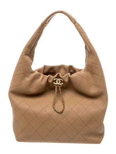 Pre-owned Chanel 2026 Small Maxi Hobo In Neutrals