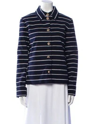 Pre-owned Chanel 2026 Striped Blazer W/ Tags In Blue