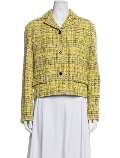 Pre-owned Chanel 2026 Tweed Pattern Blazer In Yellow