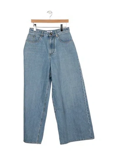 Pre-owned Chanel 2026 Wide Leg Jeans W/ Tags In Blue
