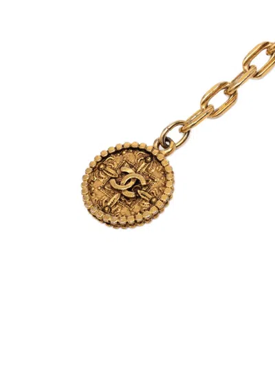 Pre-owned Chanel 20th Century Cc Gold Plated Medallion Chain Belt