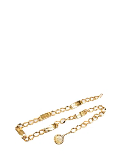 Pre-owned Chanel 20th Century Cc Gold Plated Medallion Chain Belt
