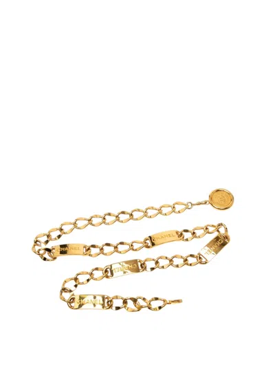 Pre-owned Chanel 20th Century Gold Plated Cc Medallion Chain Belt
