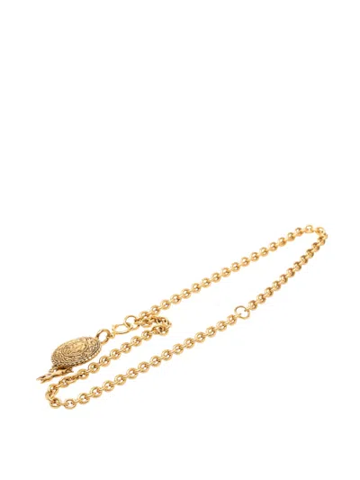Pre-owned Chanel 20th Century Gold Plated Knight Horse Pendant Necklace Costume Necklace