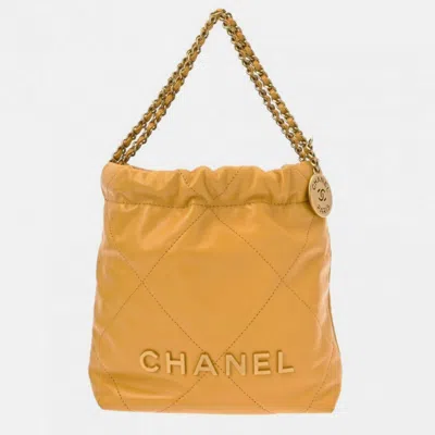 Pre-owned Chanel 22 Chain Shoulder Bag In Yellow