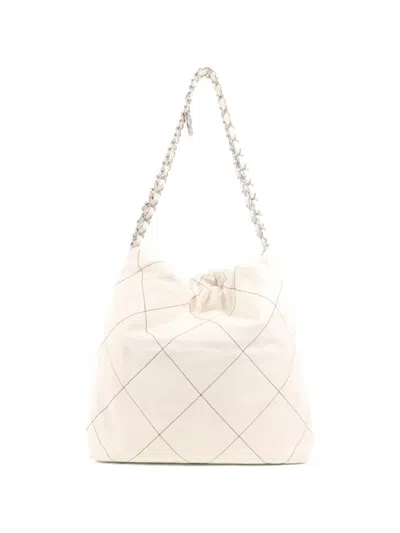 Pre-owned Chanel 22 Chain Tote Bag In Neutral