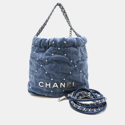 Pre-owned Chanel 22 Hobo Bag In Blue