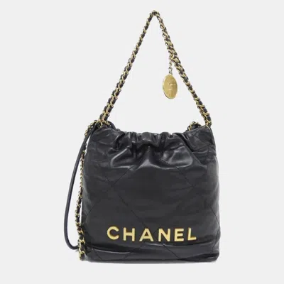 Pre-owned Chanel 22 Line Handbag In Black