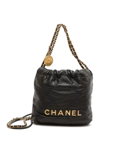 Pre-owned Chanel 22 Mini Bag In Black