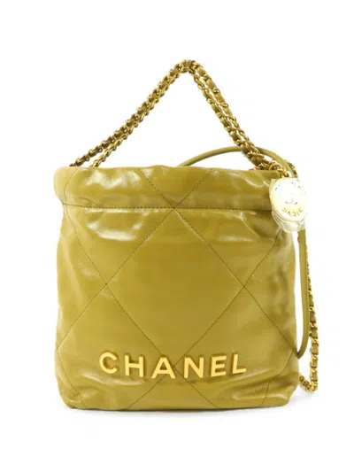 Pre-owned Chanel 22 Mini Quilted Shoulder Bag In Green