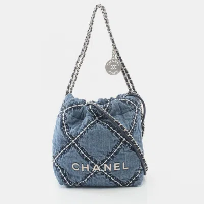 Pre-owned Chanel 22 Mini Shoulder Bag Denim Blue