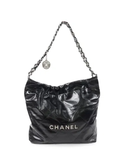 Pre-owned Chanel 22 Small Chain Shoulder Bag In Black