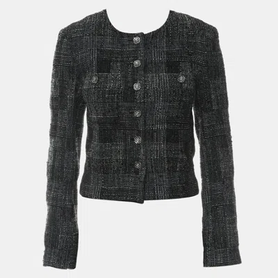 Pre-owned Chanel 22a/w Tweed Jacket In Black