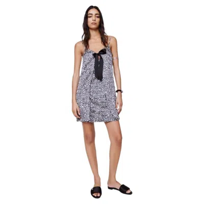 Pre-owned Chanel 22p Pre Spring-summer 2022 Camellia Print Silk Mini Dress New Fr38/uk10 In Gray