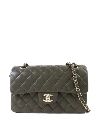 Pre-owned Chanel 23 Double Flap Cc Turn-lock Shoulder Bag In Green