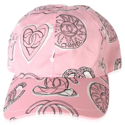 Pre-owned Chanel 23p Pink Cotton Cc Baseball Cap