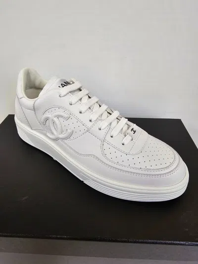 Pre-owned Chanel 23s G45079 White Sneakers Runners Trainers 36.5-41.5 Eur Sizes