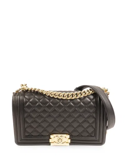 Pre-owned Chanel 25 Boy  Shoulder Bag In Black