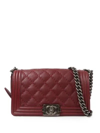 Pre-owned Chanel 25 Boy  Shoulder Bag In Red