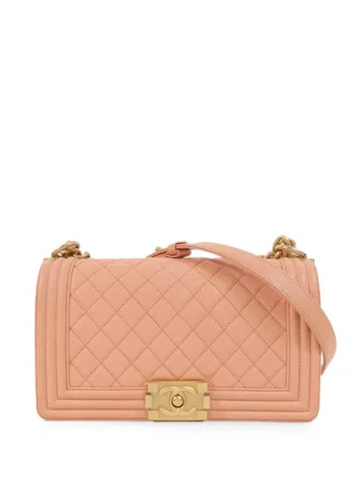 Chanel 25 Boy Diamond-quilted Shoulder Bag In Pink