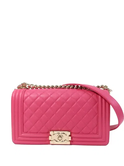 Pre-owned Chanel 25 Boy Quilted-design Shoulder Bag In Pink