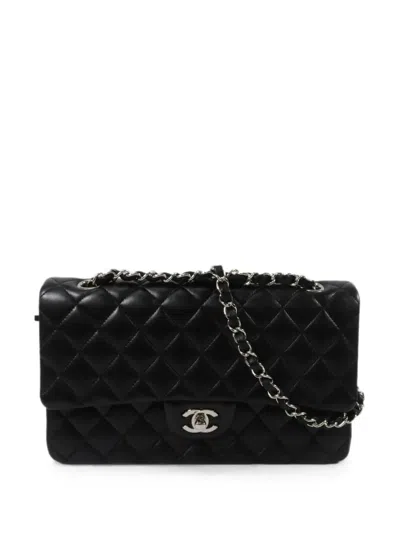 Pre-owned Chanel 25 Cc-logo Shoulder Bag In Black