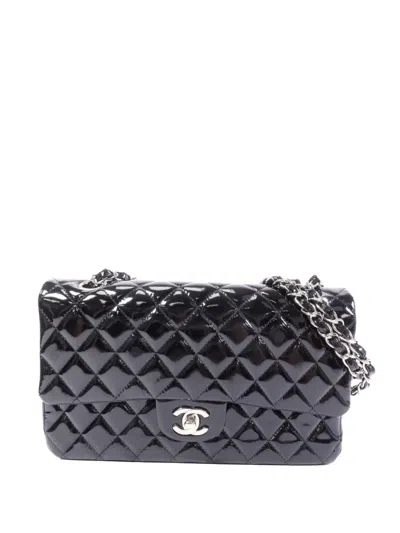 Pre-owned Chanel 25 Classic Double Flap Quilted Shoulder Bag In Black