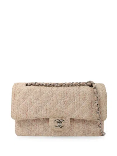 Pre-owned Chanel 25 Classic Flap Cc Turn-lock Shoulder Bag In Neutrals
