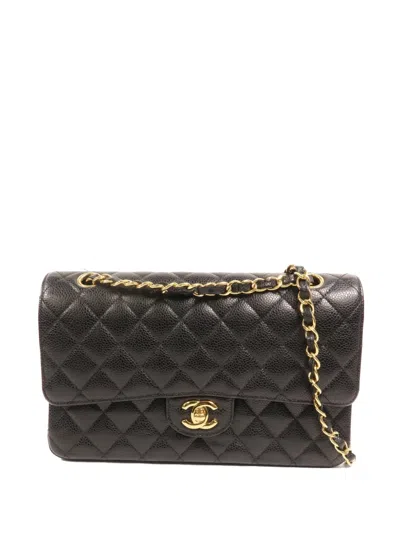 Pre-owned Chanel 25 Classic Flap Shoulder Bag In Black