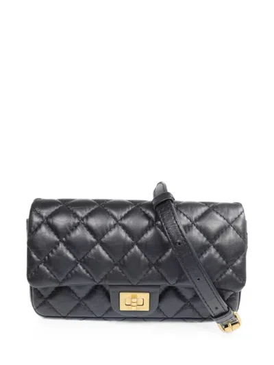 Pre-owned Chanel 2.55 Belt Bag In Black