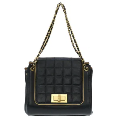 Pre-owned Chanel 2.55 Black Brown Leather Shoulder Bag () In Black, Brown