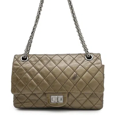 Pre-owned Chanel 2.55 Bronze Leather Shoulder Bag ()