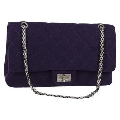Pre-owned Chanel 2,55 Cotton Shoulder Bag () In Purple