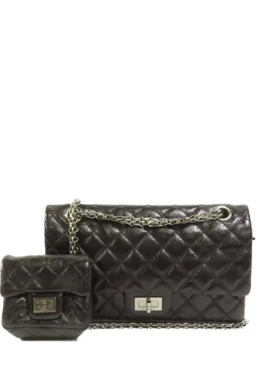 Pre-owned Chanel 2.55 Diamond-quilted Crossbody Bag In Brown
