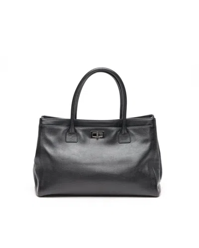 Pre-owned Chanel 2.55 Executive Tote Bag In Black