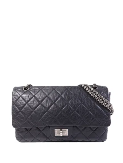 Pre-owned Chanel 2.55 Leather Shoulder Bag In Black