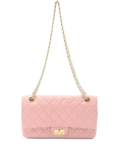 Pre-owned Chanel 2.55 Matelassé W Flap Shoulder Bag In Pink