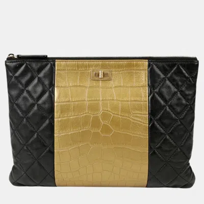 Pre-owned Chanel 2.55 New Medium Clutch In Black