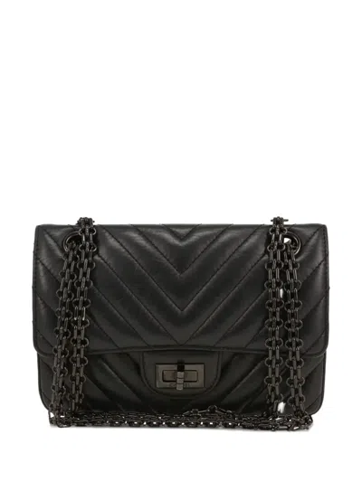 Chanel 2.55 Quilted Shoulder Bag In Black