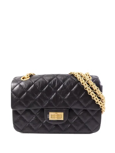 Pre-owned Chanel 2.55 Quilted Tote Bag In Black