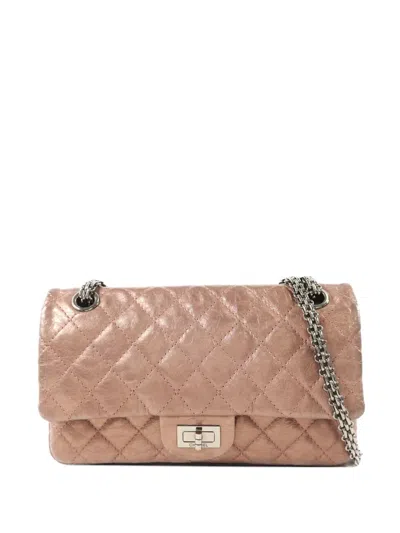Pre-owned Chanel 2.55 Quilted-leather Shoulder Bag In Pink