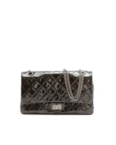 Pre-owned Chanel 2.55 Reissue 227 Double Flap Bag In Black
