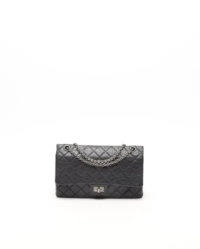 Pre-owned Chanel 2.55 Reissue 227 Double Flap Bag In Black