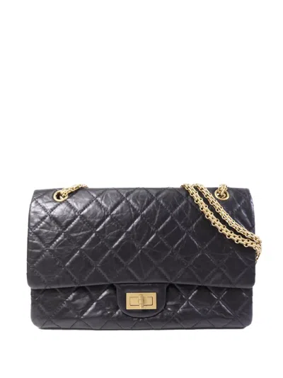 Pre-owned Chanel 2.55 Diamond-quilted Shoulder Bag In Black