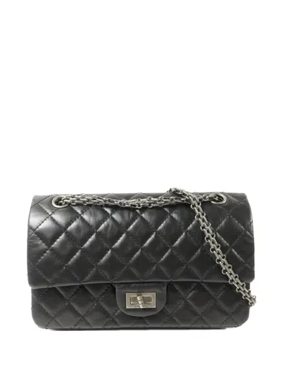 Pre-owned Chanel 2.55 Reissue Diamond-quilting Shoulder Bag In Black